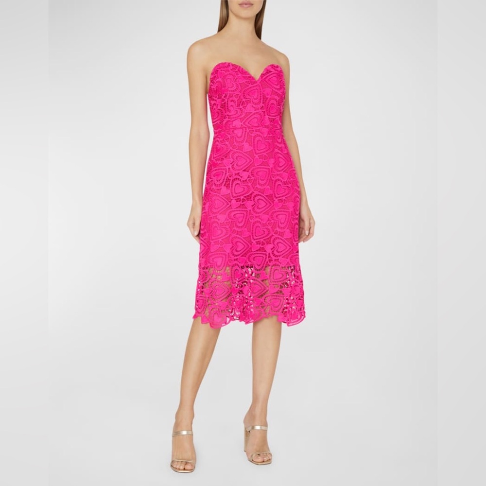 Milly
Luisa Strapless Sweetheart Lace Midi Dress